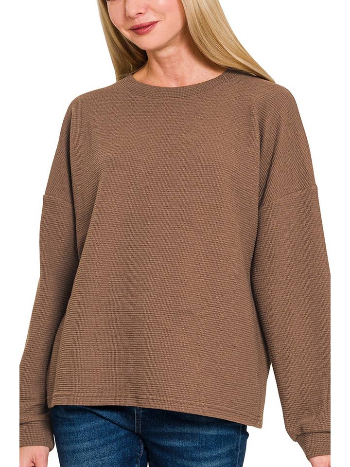 Vanilla Monkey - Wholesale Knit Top - Women's - Double Knit Round Neck Long Sleeve Top3