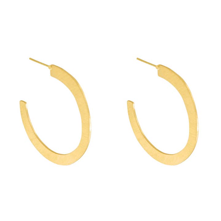 Dansk Copenhagen - Wholesale Hoop Earrings - Alaya Organic Hoop Earring Gold Plating0