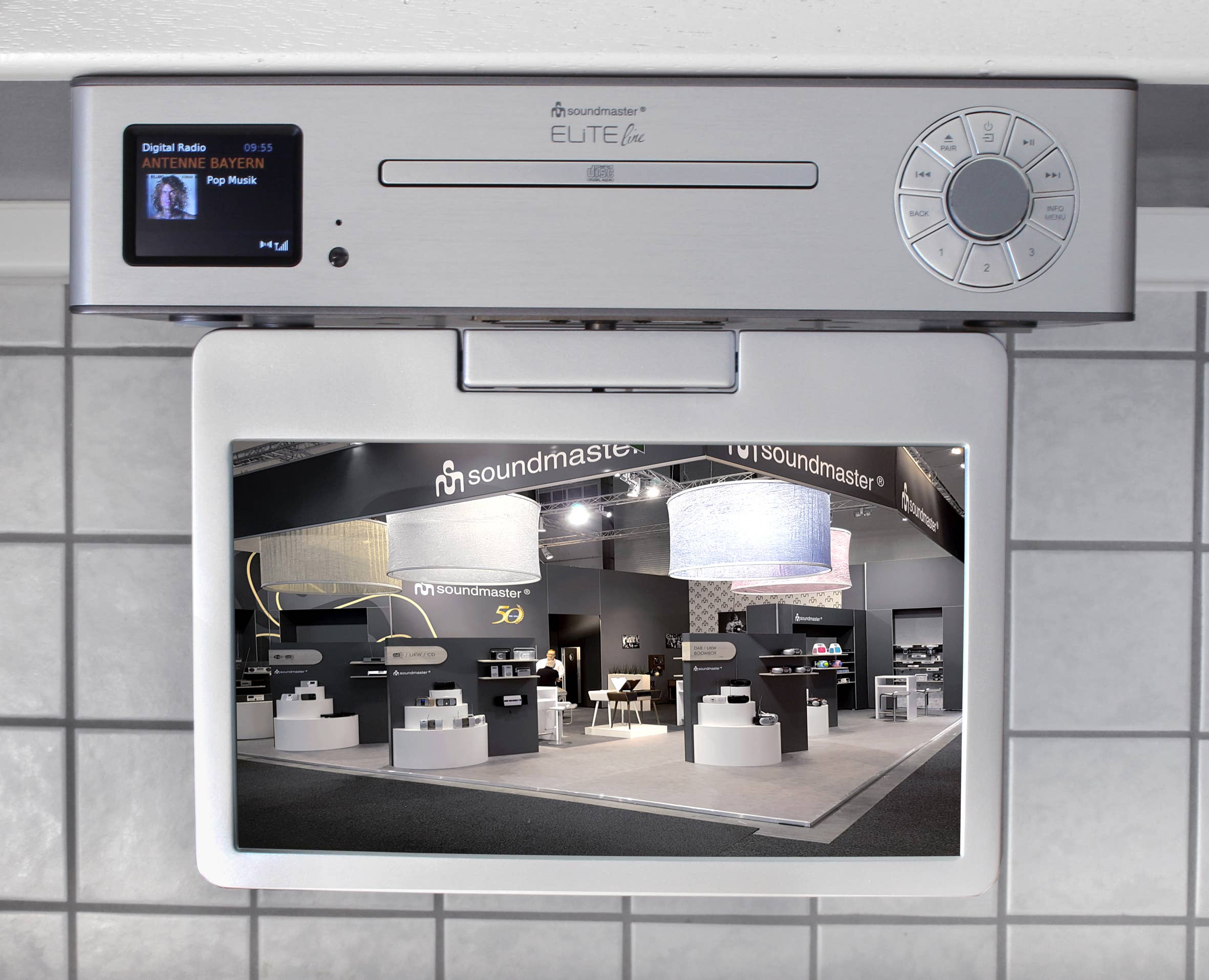 REMOVED BRAND - Vendita all'ingrosso Casse audio - KTD1020SI - Centro multimediale da cucina per montaggio sottopensile