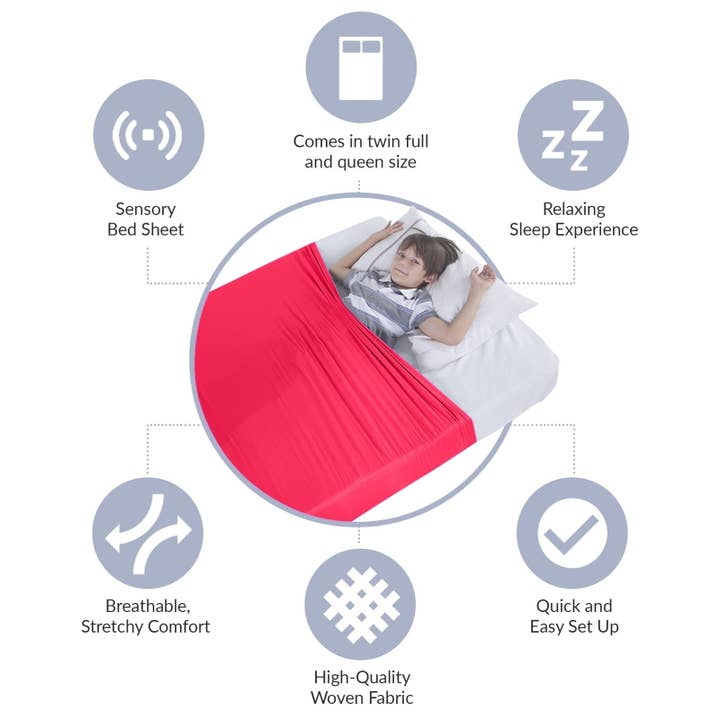 Special Supplies - Wholesale Bedding Blanket - Kids & Baby - Sensory Bed Sheet for Kids Compression Alternative to Weighted Blankets - Red