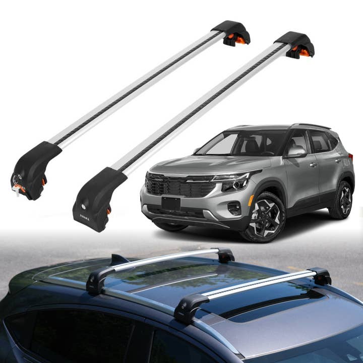 Heavy Duty Roof Rack Crossbars for Kia Seltos 2021-2026 w/ Flush Rails for wholesale by Erkul Auto USA