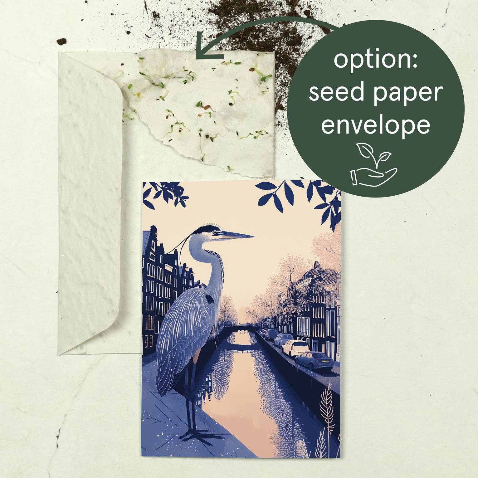 Botanopia - gifts , decor and cards for plant lovers – Großhandel Grußkarten für den Alltag – Reiher am Kanal | Alltags-Grußkarte | Niederländisch8