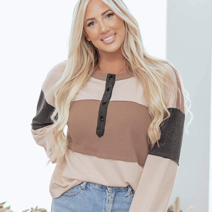 FB Colorblock Waffle Knit Patchwork Henley Top and other Purchase Wholesale color block button down. Free Returns & Net 60 Terms on Faire trending on Faire.