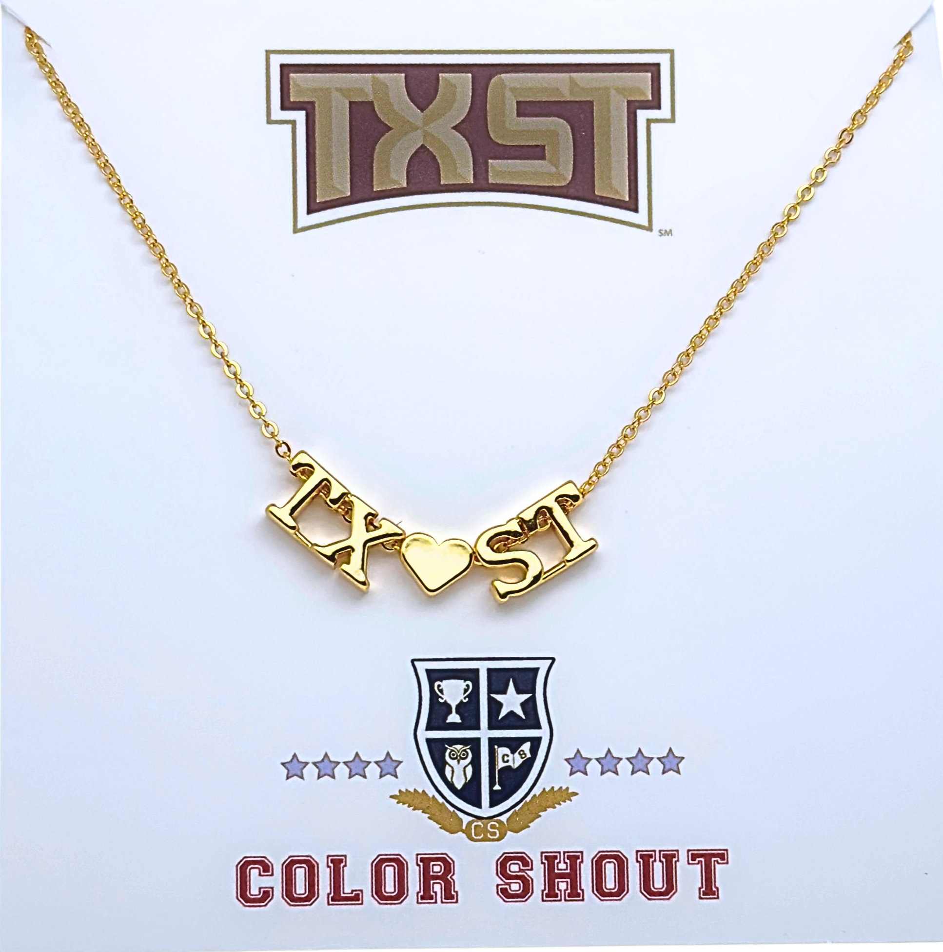 Color Shout - Wholesale Pendant/Charm Necklace - I Love College:  Initial Heart Necklace31