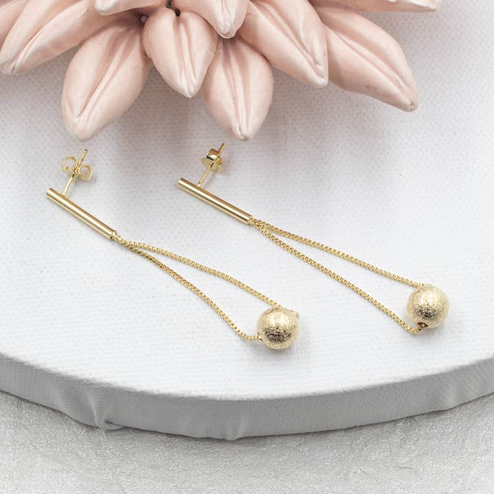 Guld bold hænge kæde Stud Øreringe for engroshandel hos Cherie by Cherie