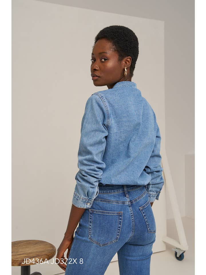 Oraije Paris - Wholesale Overhemd met knopen - Dames - Spijkerhemd Celia