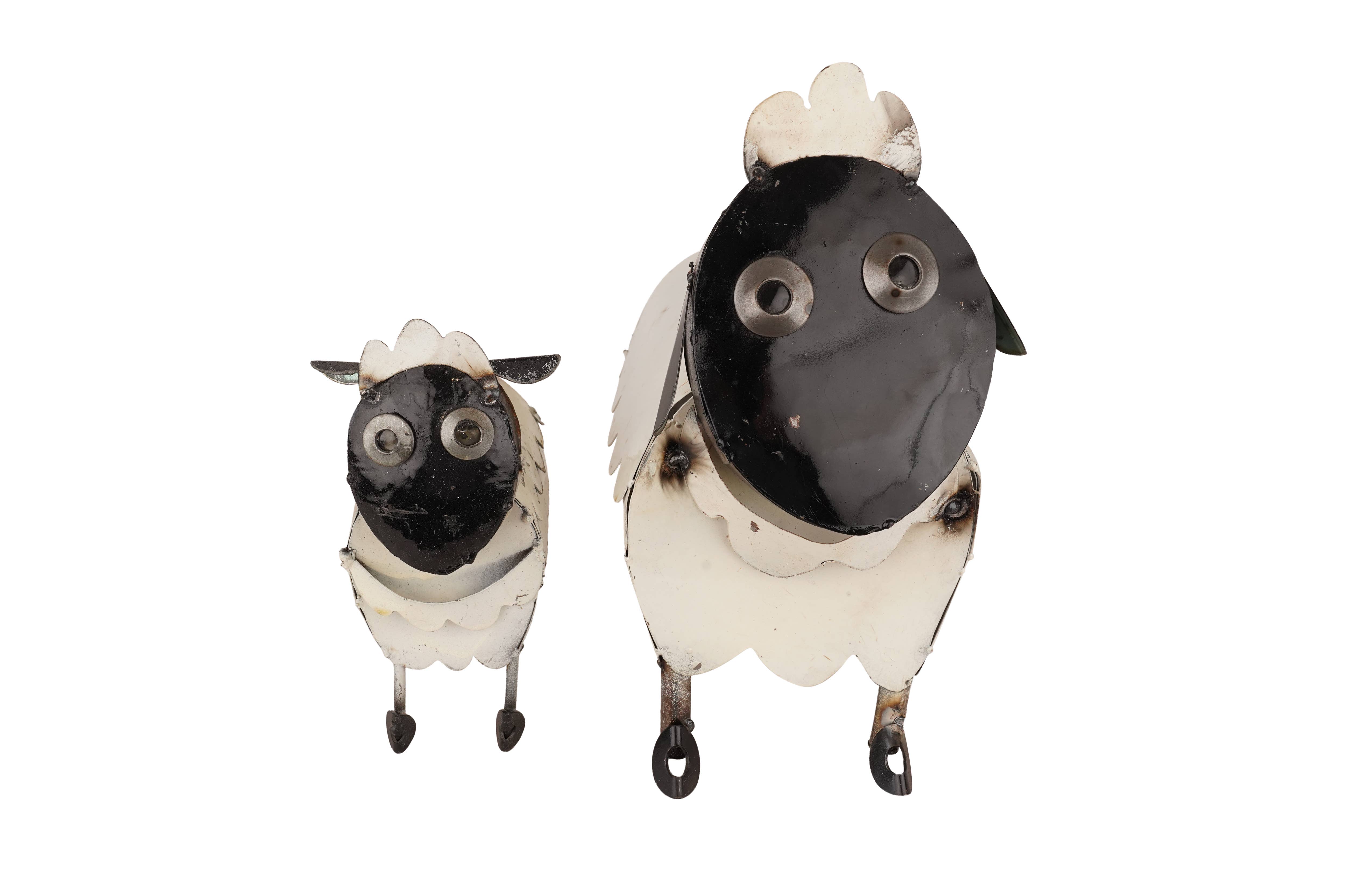 My Amigos Imports – wholesale Utomhusdekor – Farmhouse Metal Sheep-Garden Art-svartvitt får4