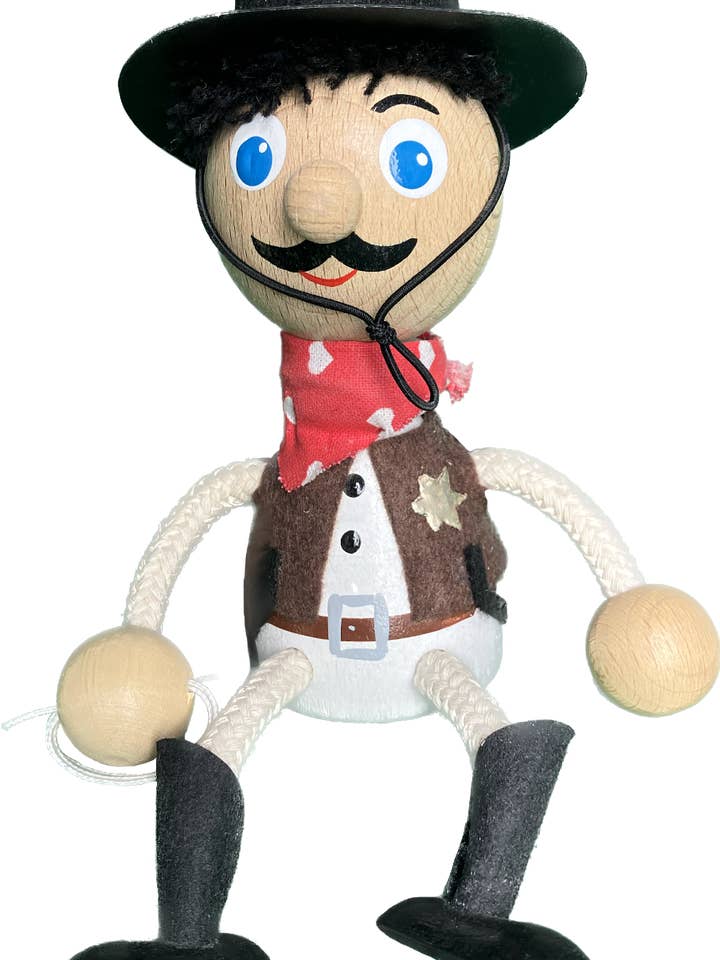 Nøglering i træ – cowboy – håndlavet for engroshandel hos Toywood