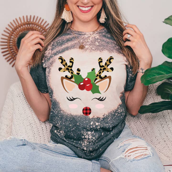 Raindeer Christmas Tshirt for wholesale by Londas Trendy Tees