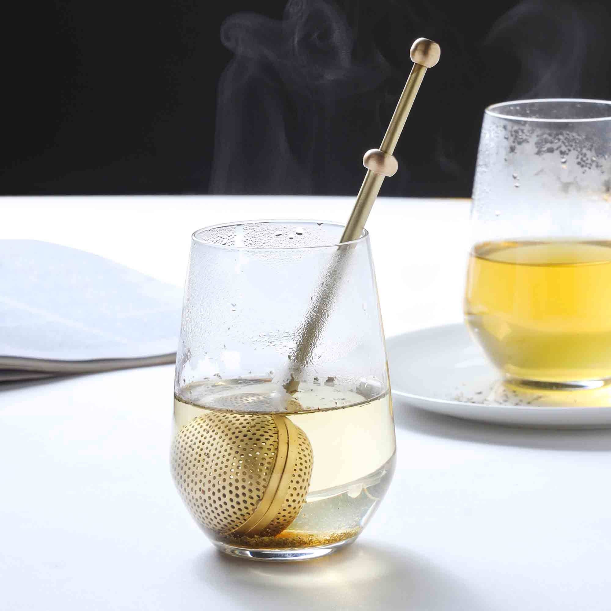 SAMA Homes - Wholesale Tea strainer/infuser - Brass Pump Tea Infuser – 7 Inch | Telescopic Loose Leaf Tea Strainer with Spring Handle3