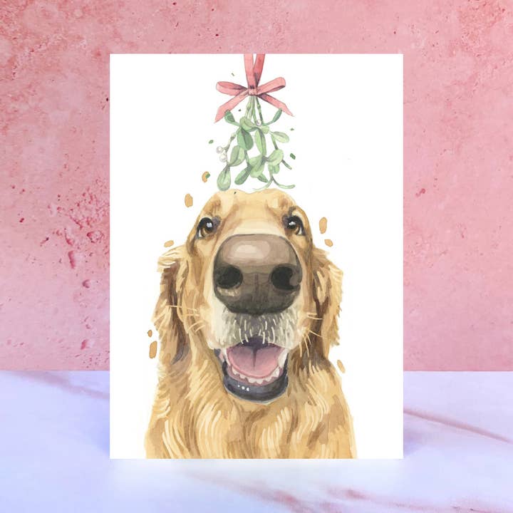 Golden Retriever Christmas Card for wholesale by Robert James Hull