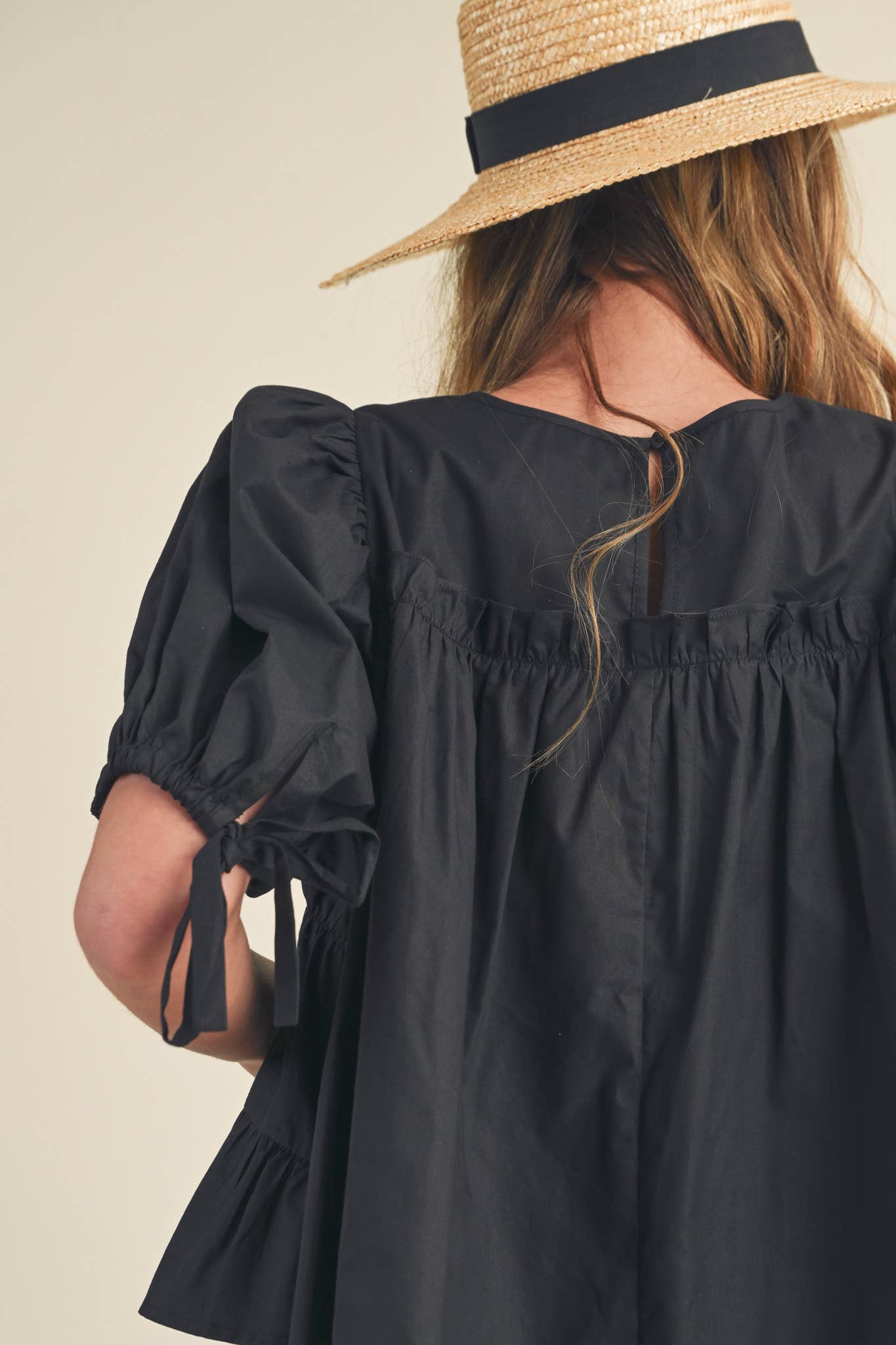 &MERCI - Wholesale Blouse - Women's - TIERED SHIRRING PUFF SLEEVE TOP MTP308162