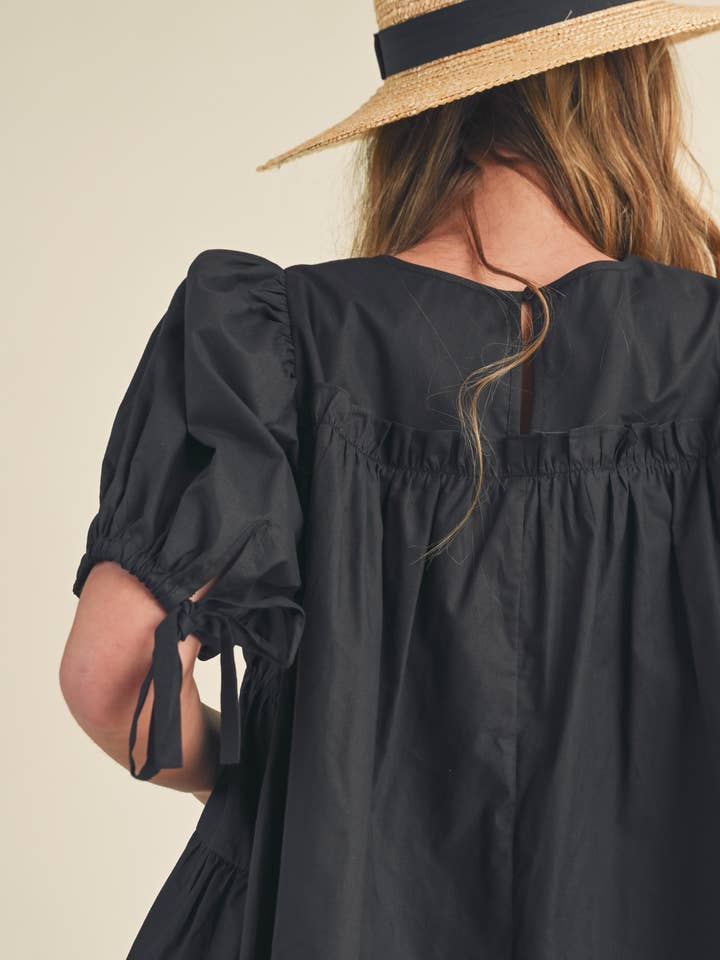 &MERCI - Wholesale Blouse - Women's - TIERED SHIRRING PUFF SLEEVE TOP MTP308162