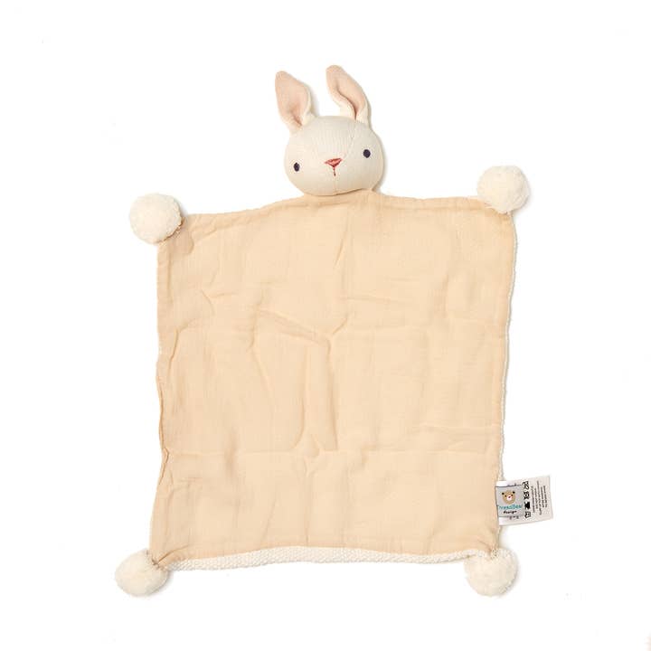 ThreadBear Design UK/EU - Wholesale Security/Cuddle Blanket - Baby - Baby Threads Cream Bunny - Organic Comforter 25cm