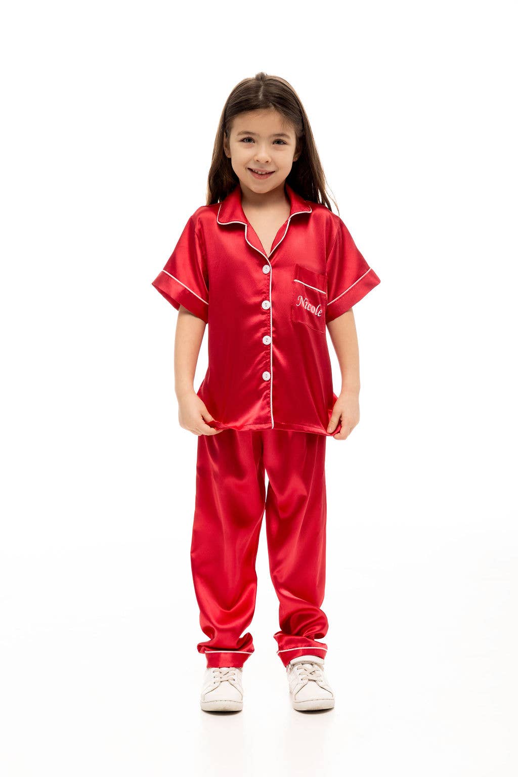 Sisters G Kids - Wholesale Sleepwear Set - Kids - Kids Satin Pajamas Short Sleeves + Pants 11