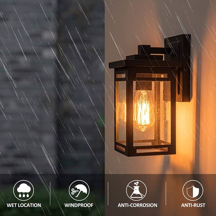 OUVR - Vente Lampe d'extérieur/de jardin - OUVR Lot de 2 Appliques murales anti-rouille avec détecteur pour porte d'entrée et garage3