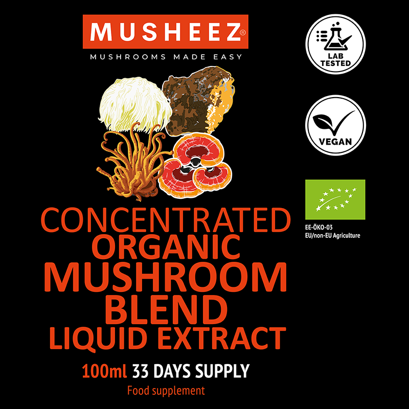 MUSHEEZ - Wholesale Oral Supplement/Vitamin - Organic Mushroom Blend Liquid Extract (100ml)2