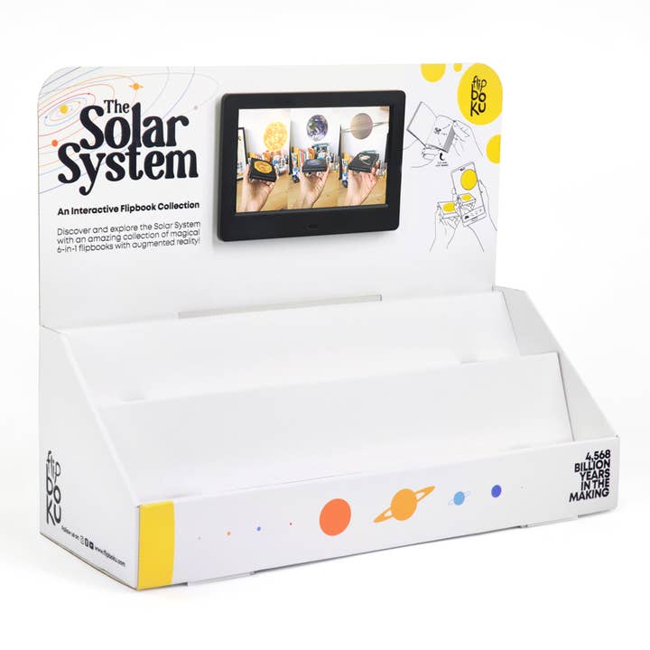 Flipboku – Großhandel Verkaufsdisplay – Schreiben & Schenken – Starterkit für das Sonnensystem (und Display)