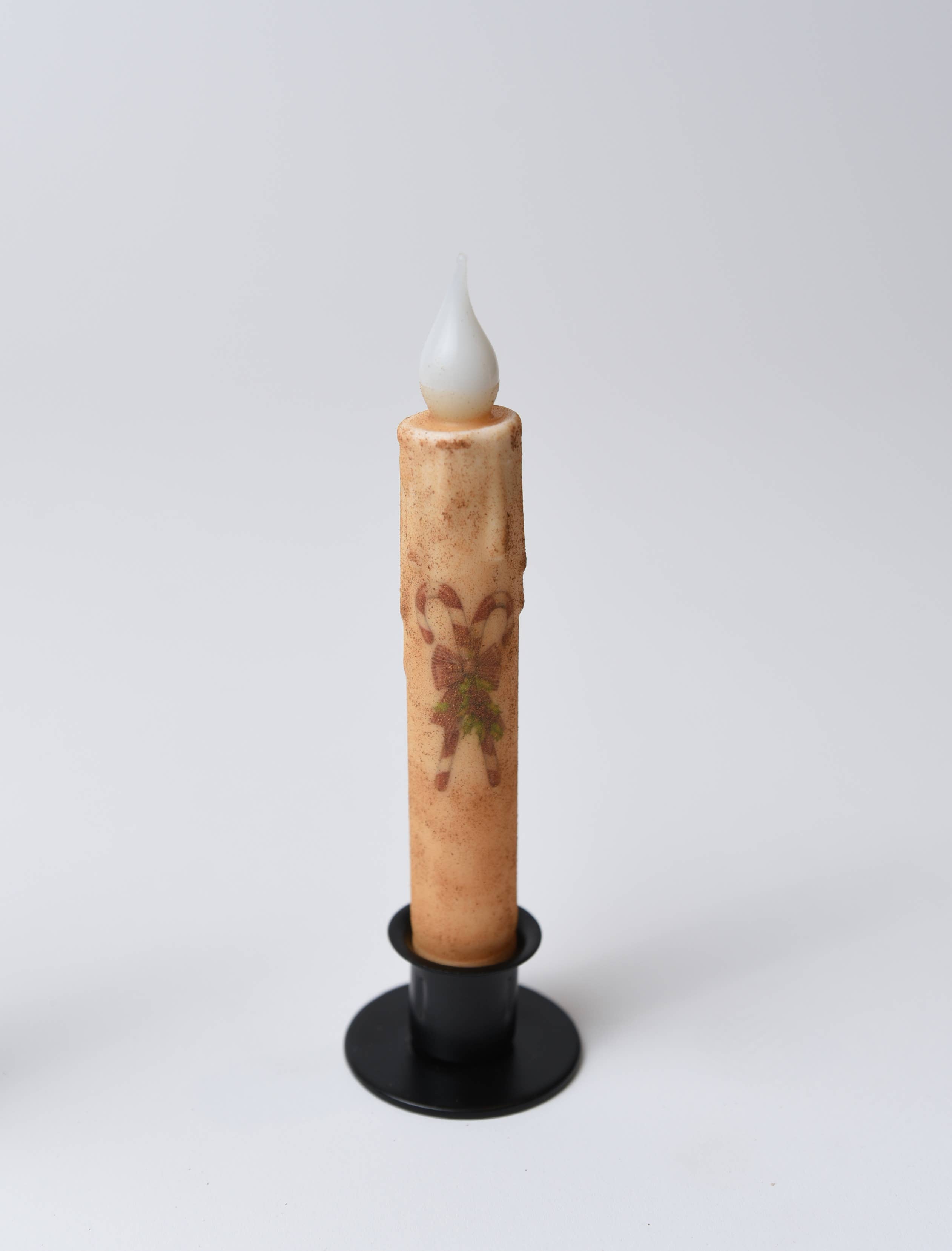 LMS Wholesale - Wholesale Flameless Candle - Candy Cane LED Timer Taper Candle2