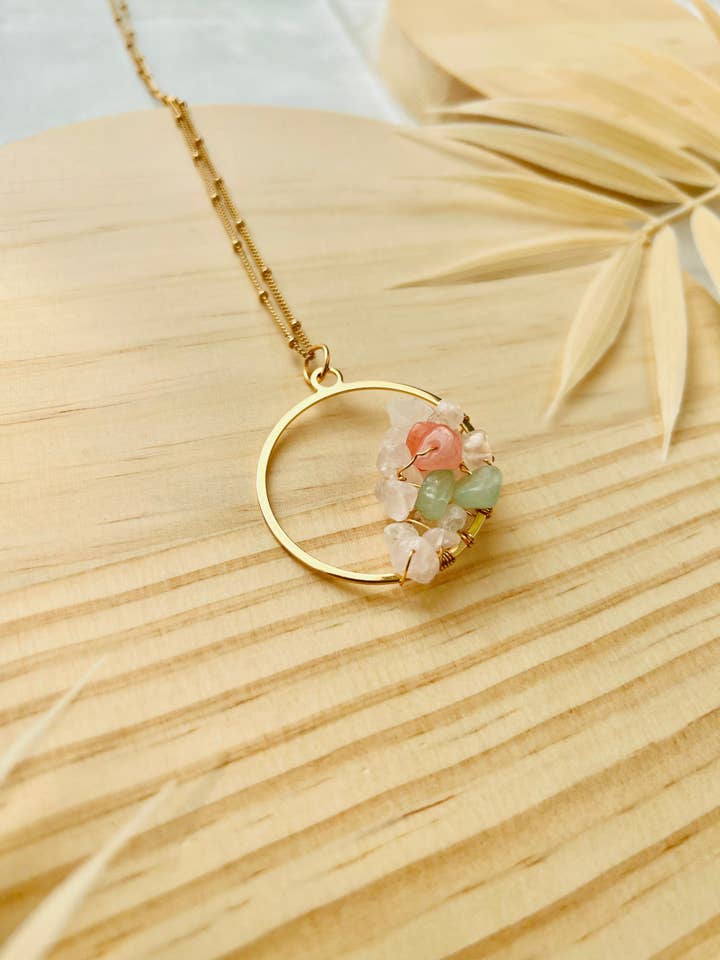 Wrapped Bead Pendant Necklace for wholesale by Lavender Avenue