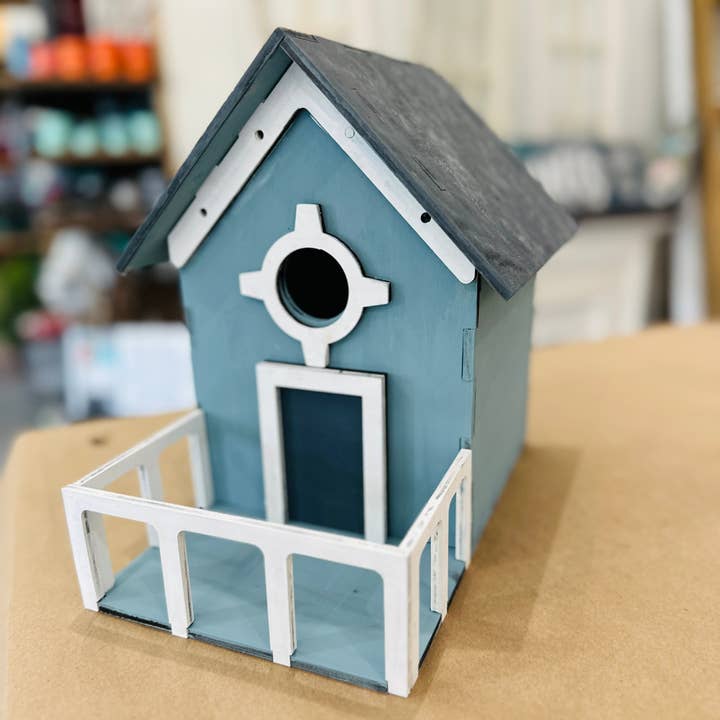Birdhouse with Porch Laser Cut P03834 for wholesale by Paisley Grace Makery
