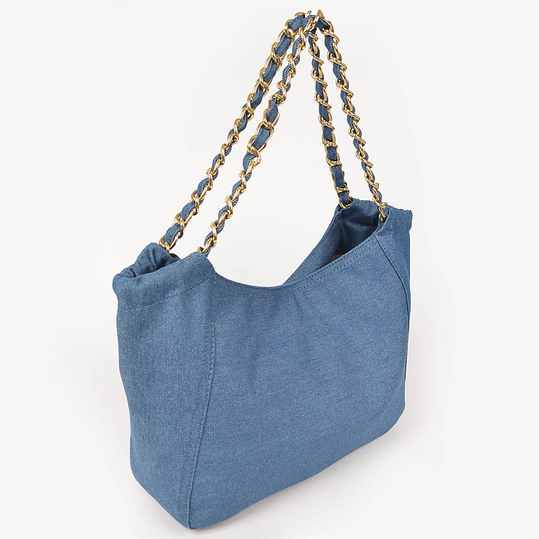 3AM BY H&D ACCESSORIES - Wholesale Tote Bag - Women's - Denim Tote Bag W/chain1