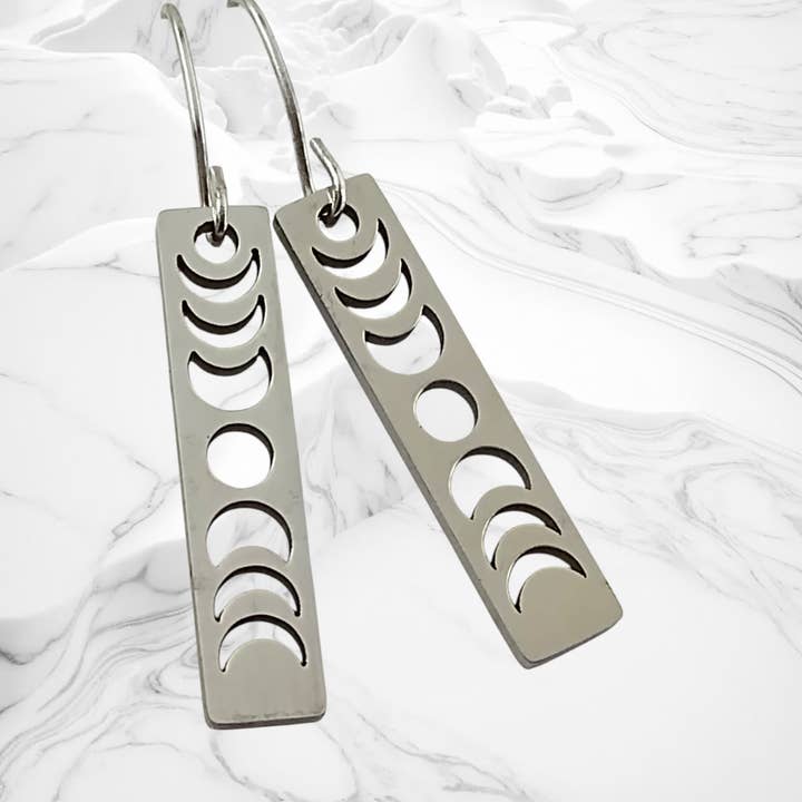 Sølv Moon fase øreringe for engroshandel hos Piccadilly Pendants