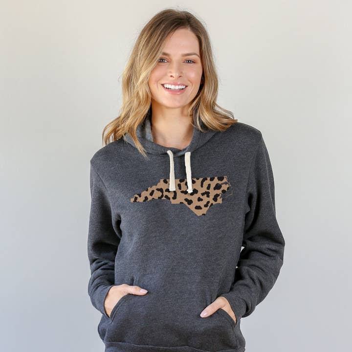 North Carolina Leopard Pattern Hoodie for wholesale by The Home T
