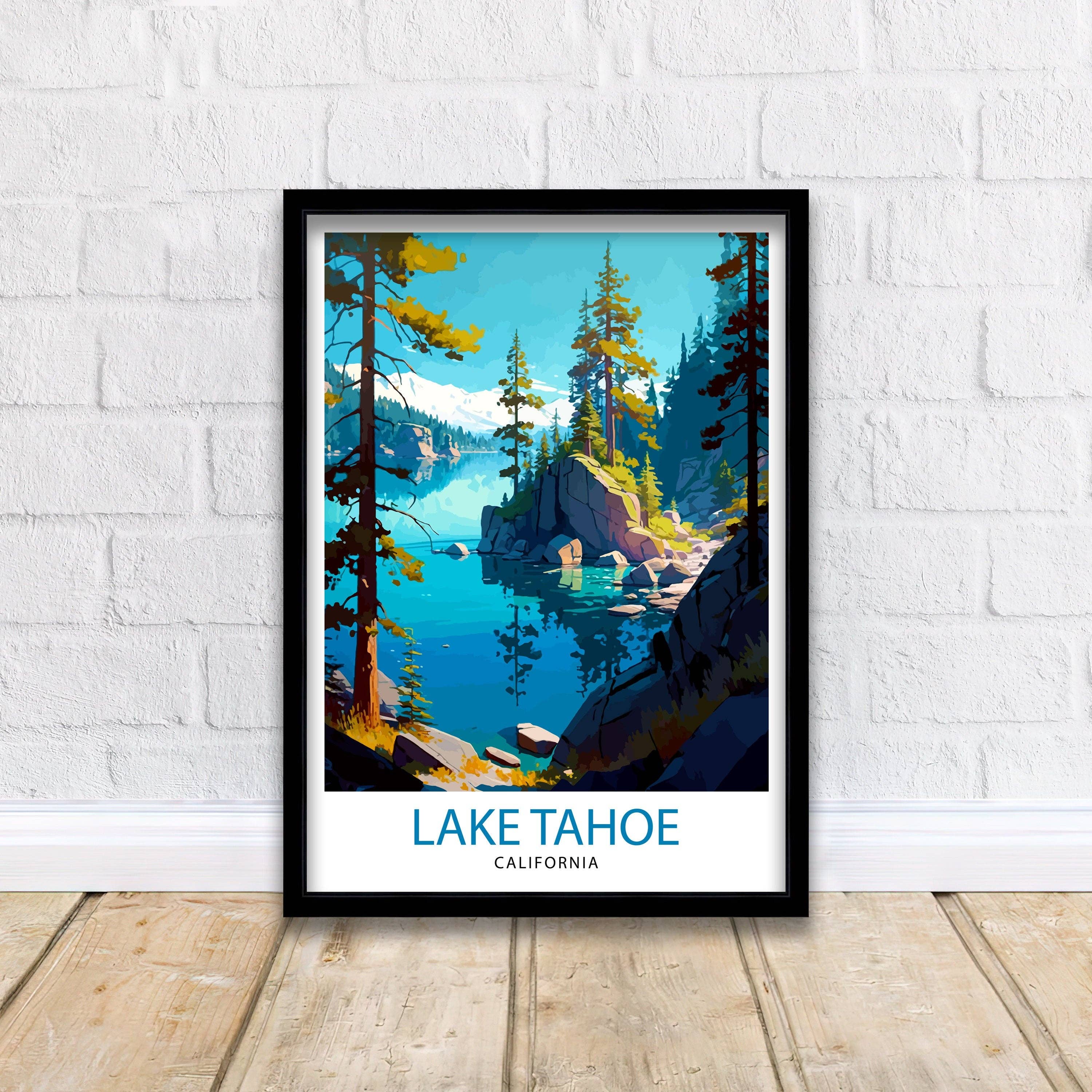 InkNPrintz – wholesale Art print – Lake Tahoe California Travel Poster Lake Tahoe4