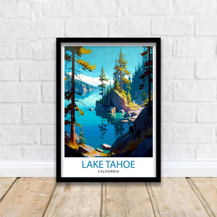 InkNPrintz – wholesale Art print – Lake Tahoe California Travel Poster Lake Tahoe4