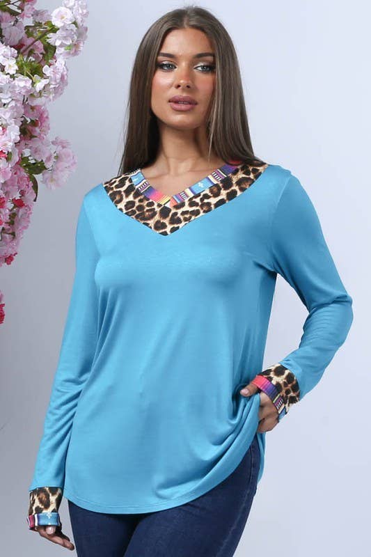 Avery - Wholesale Tunic - Women's - AV1144-SELENA SERAPE-LEOPARD PRINT V NECK TOP15