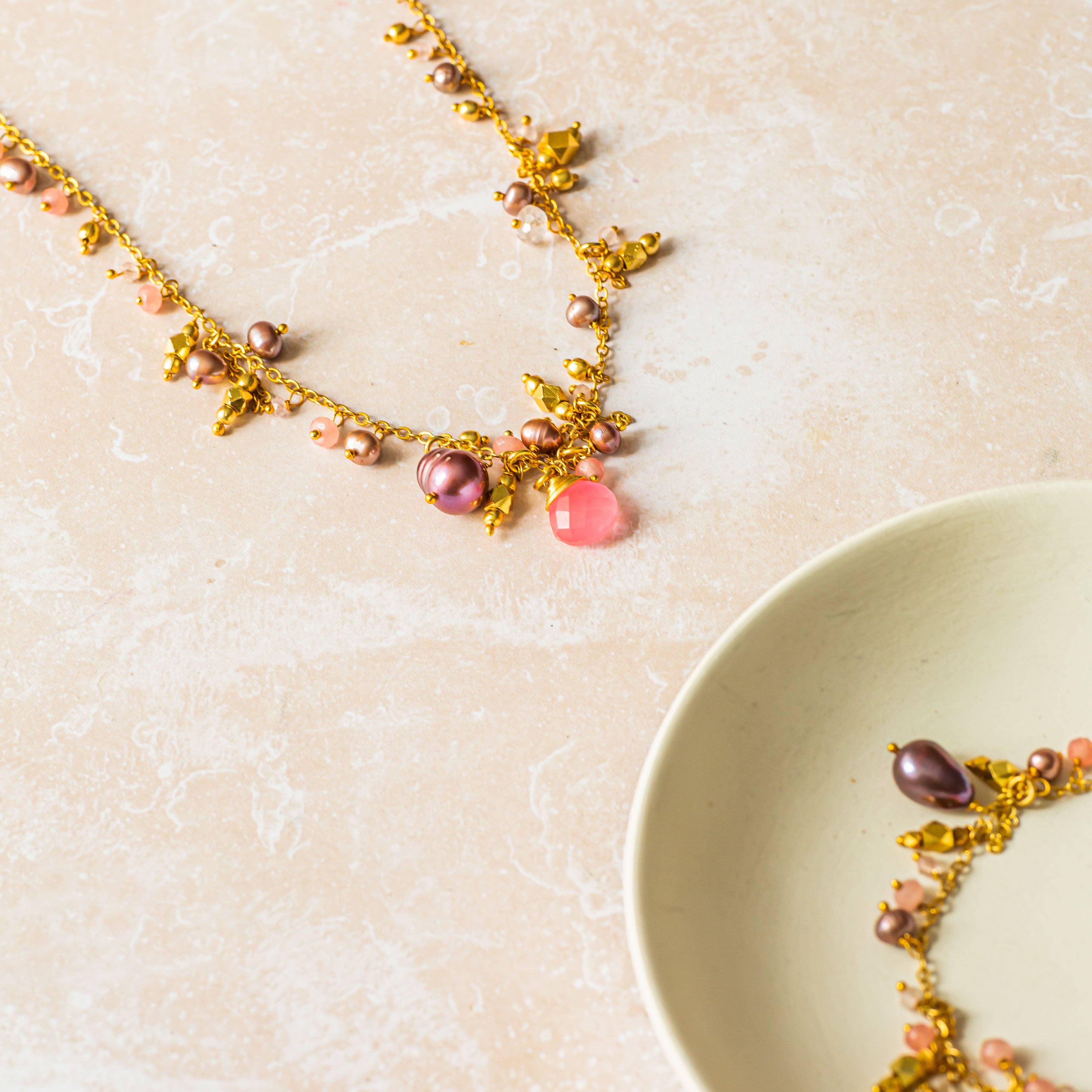 Ashiana London – Großhandel Armband mit Charms/Anhängern – Olive Armband Rosa2