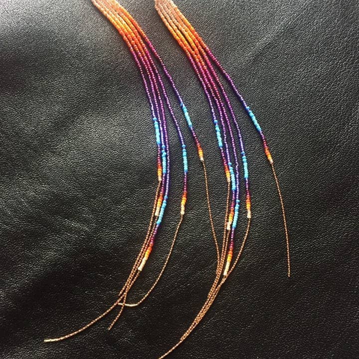 Maui Swan Designs Electric Sunset Ohrringe, Länge ca. 22,9 cm für den Großhandel von Maui Swan Designs