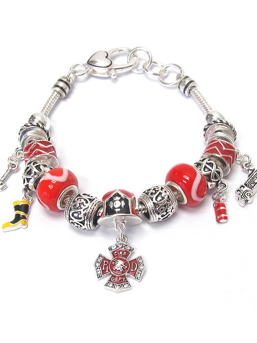 (S495) PULSERA CON ABALORIOS ESTILO EURO para venta al por mayor de Jewelry Max