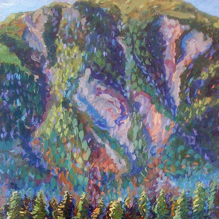 Alaska Art Mt. Peinture sur toile Juneau Mountain pour la vente par Alaska Paintings