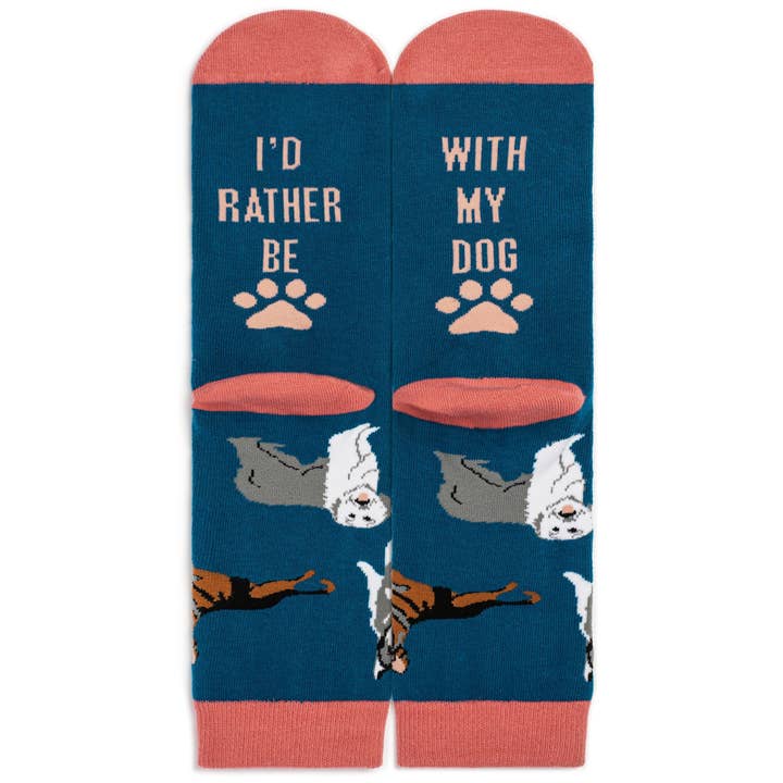 Lavley - Wholesale Socks - Unisex - I'd Rather Be With My Dog Socks (Blue)2