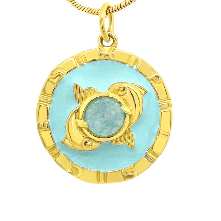 Acquamarina - Ciondolo mitologico con pietra portafortuna del mese di marzo per la vendita all'ingrosso da parte di Gem Bazaar Jewellery