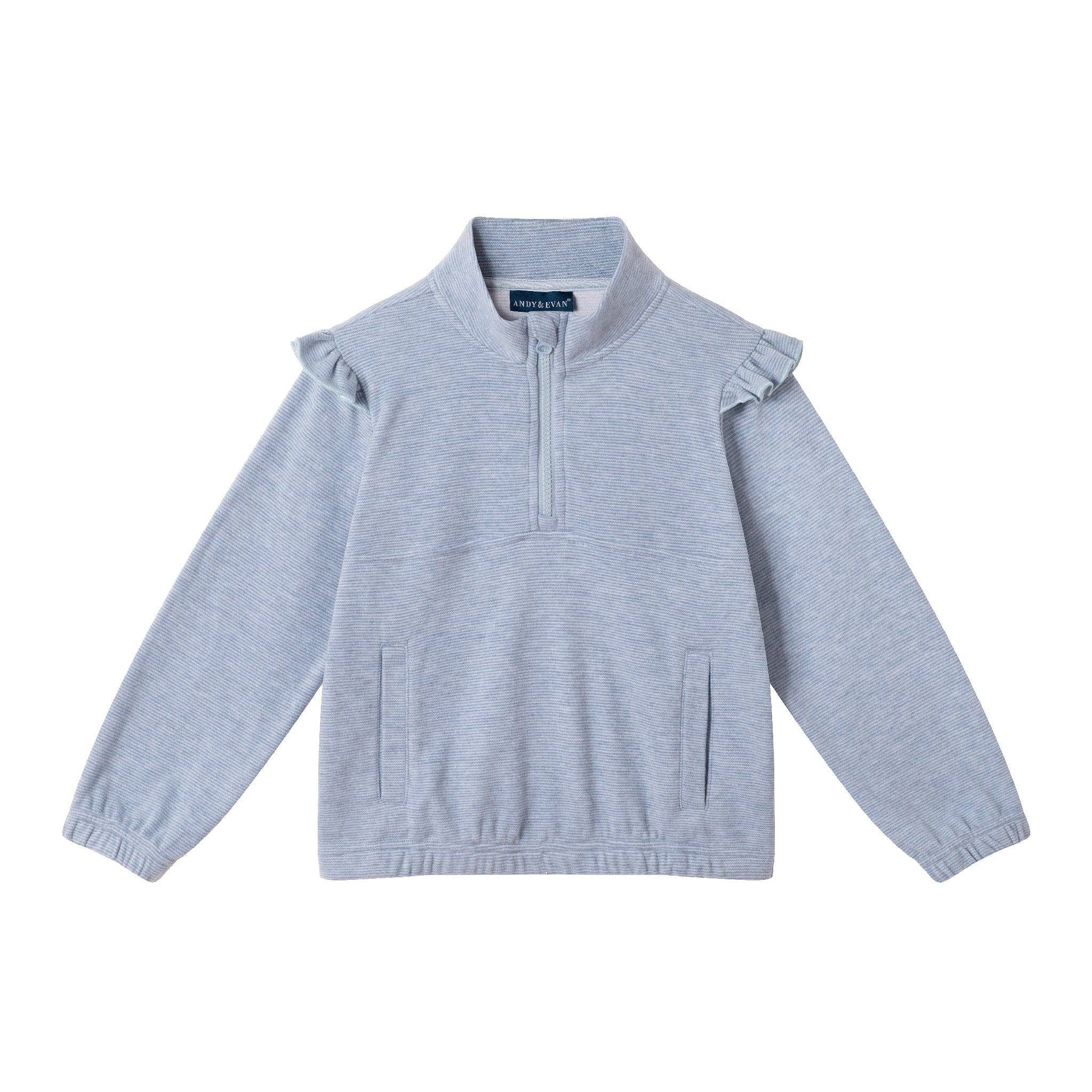 Kids Quarter Zip Sweatshirt Set | Navy for wholesale on Faire3