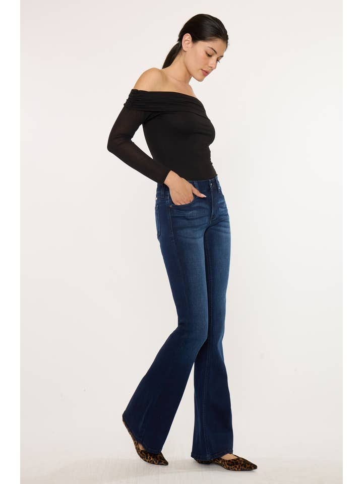 DARK OPEN PACK MID RISE FLARE JEANS-KC6102D-OP for wholesale on Faire3