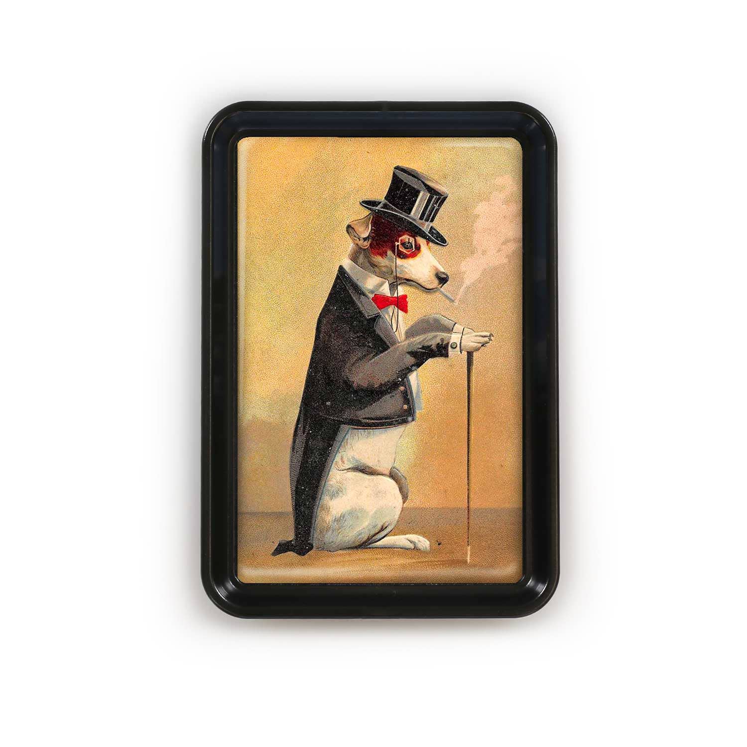 Lucy Lu Designs – Großhandel Deko-Tablett – Smoking Dog Silly Klassisches Retro-Tablett1