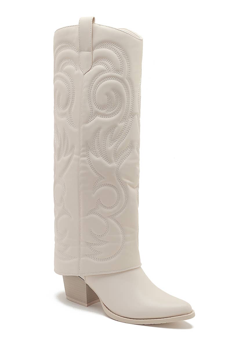 Joia Paris - Wholesale Boots - Women's - Santiag boot with heel, stitched pattern, and WZ-92 cuff3