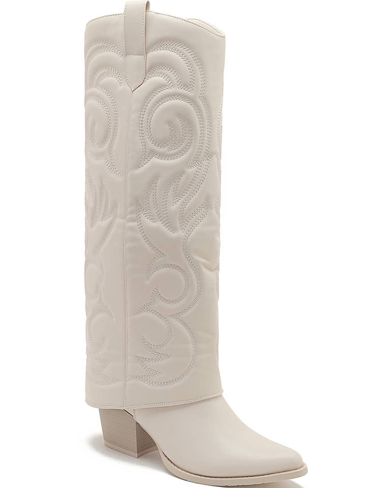 Joia Paris - Wholesale Boots - Women's - Santiag boot with heel, stitched pattern, and WZ-92 cuff3