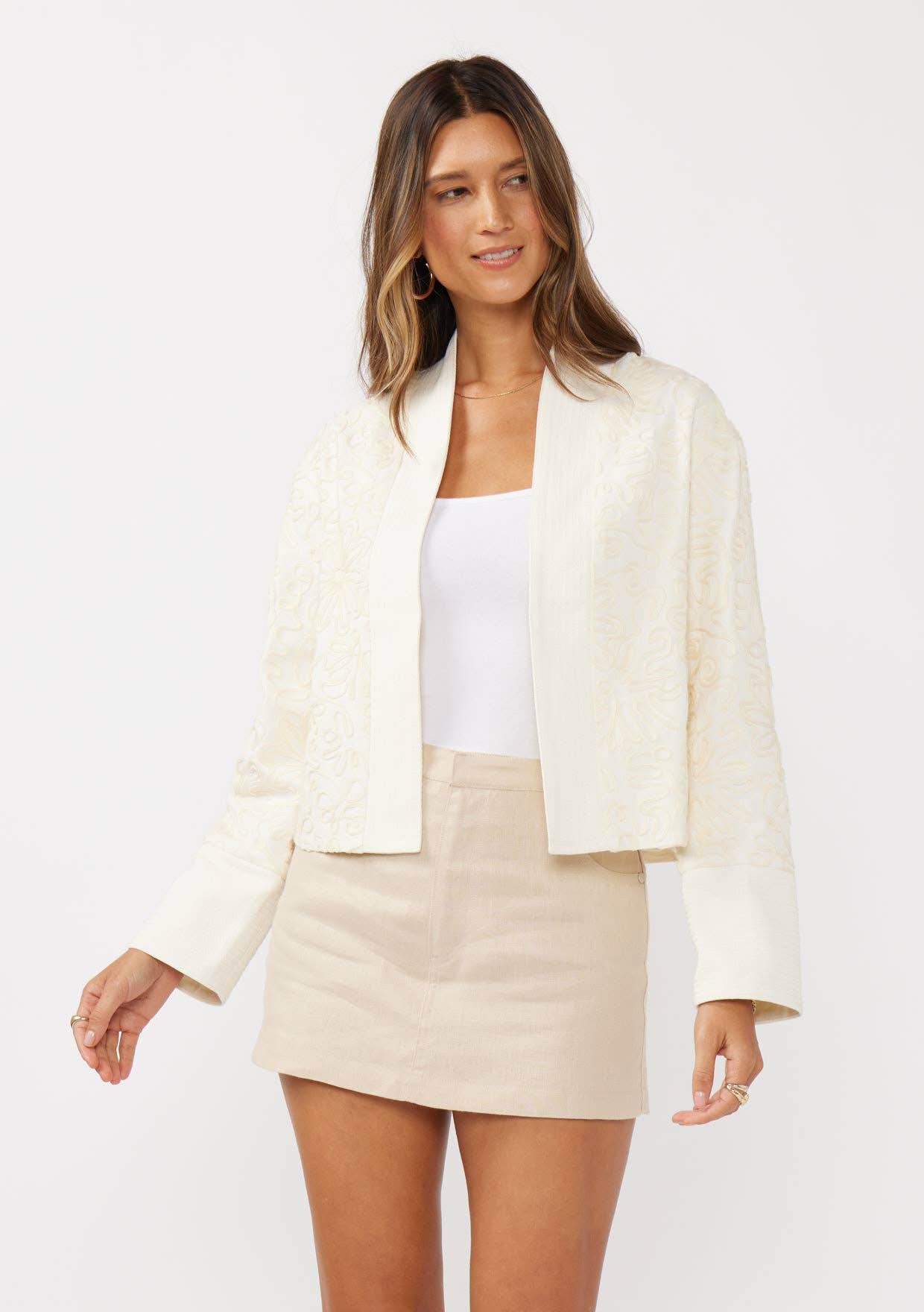 Vanilla Floral Soutache Canvas Jacket for wholesale on Faire4