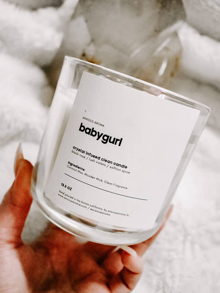 Babygurl Crystal Candle for wholesale by Anxious Aroma