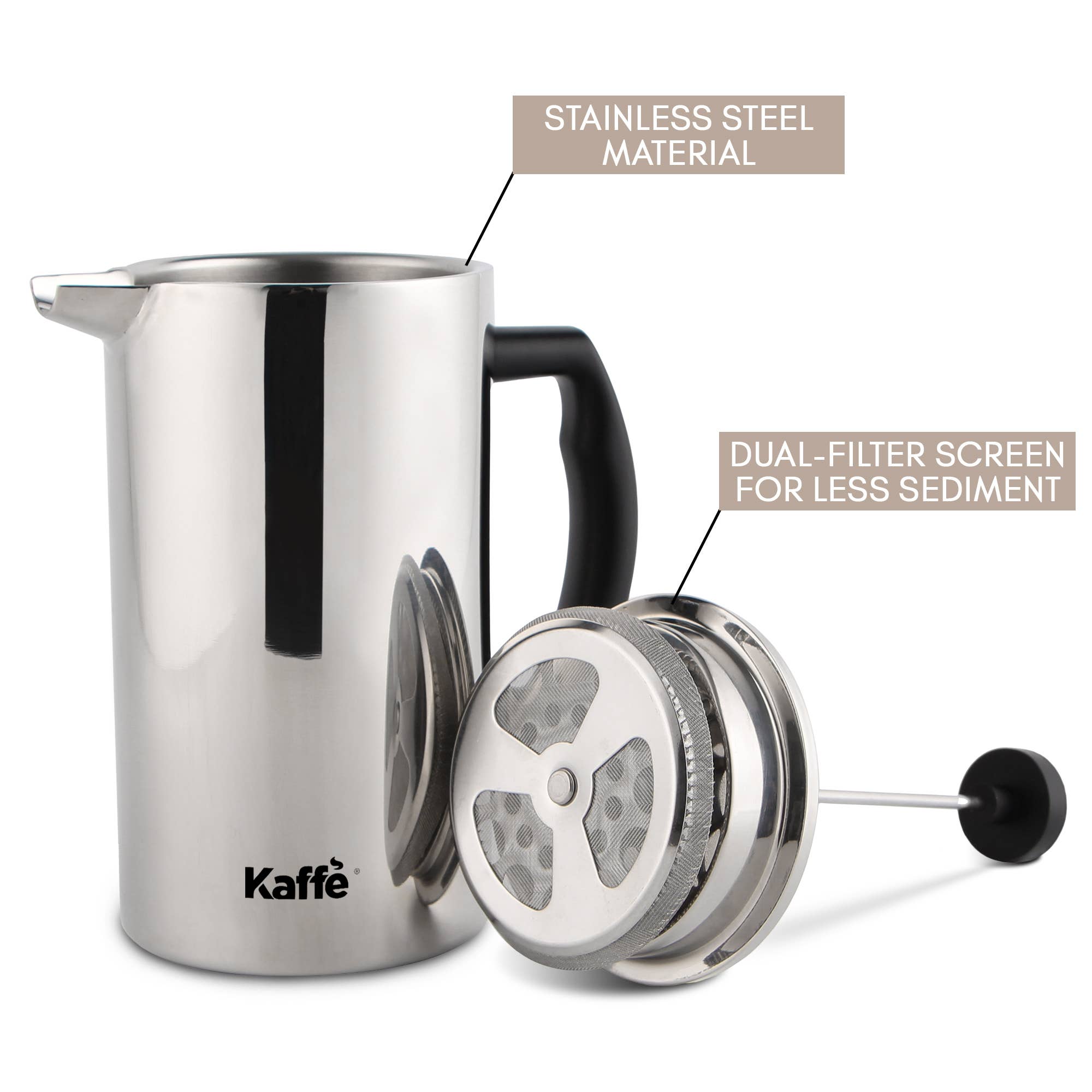 Kaffe - Wholesale French Press - Kaffe French Press Coffee Maker. Double-Wall Stainless Steel2