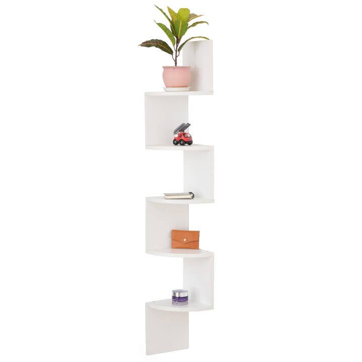 Quickway Imports – wholesale Wall-mounted shelf – 5 Tier Wall Mount Corner Shelf