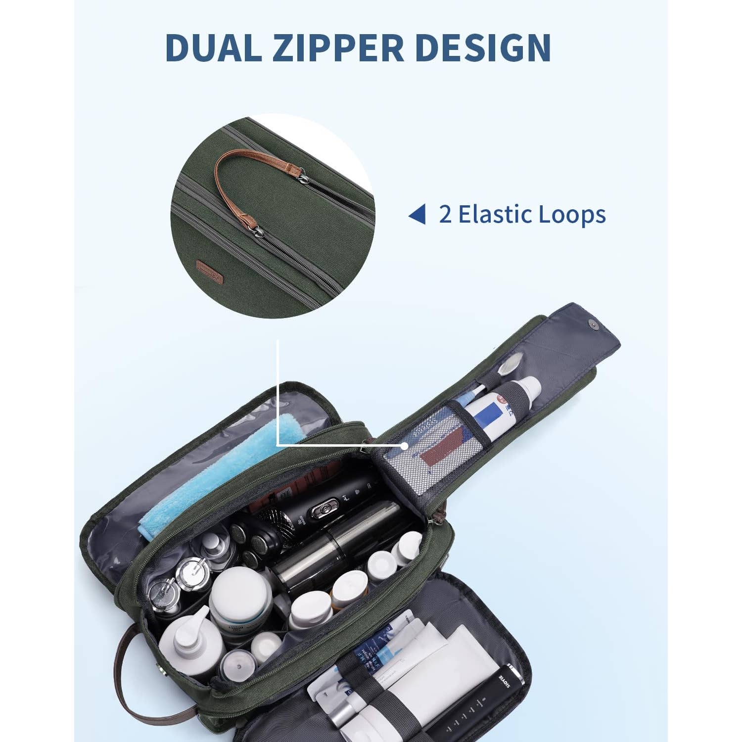 wandf – Engroshandel Toilettaske - Unisex – Canvas & læder Dopp Kit rejse vandafvisende barbertaske22