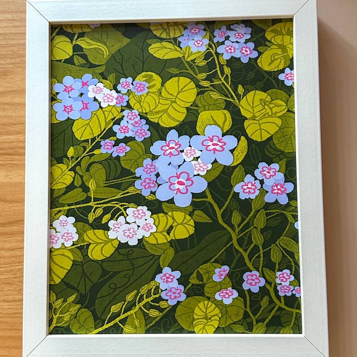 lu bremer design - Wholesale Art Print - "don't forget me" floral plant art print - 8x107