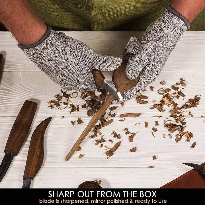 BeaverCraft - Wholesale Knife Set - S18X - Deluxe Wood Carving Set With Walnut Handles