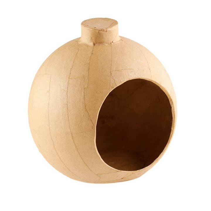Factory Direct Craft - Wholesale Paper Mache - 6" Paper Mache Open Diorama Ball Ornament with Front Hole